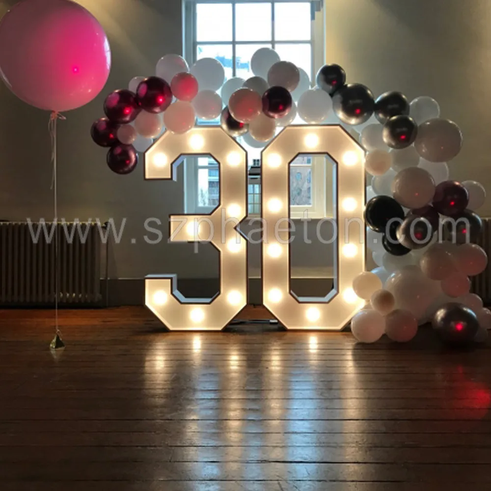 Large LED Light Up Alphabet Letter Number Lights Standing Hanging Wedding Party 