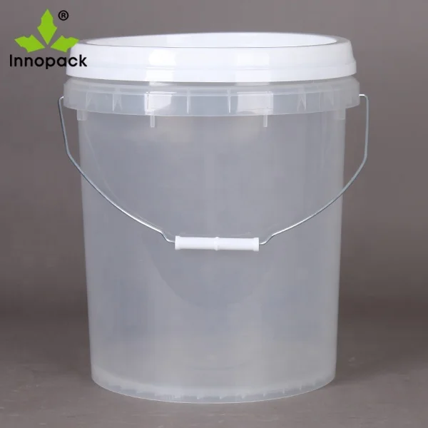 20L Oval Plastic Bucket Empty 5 Gallon Buckets With Lids Screen Printing