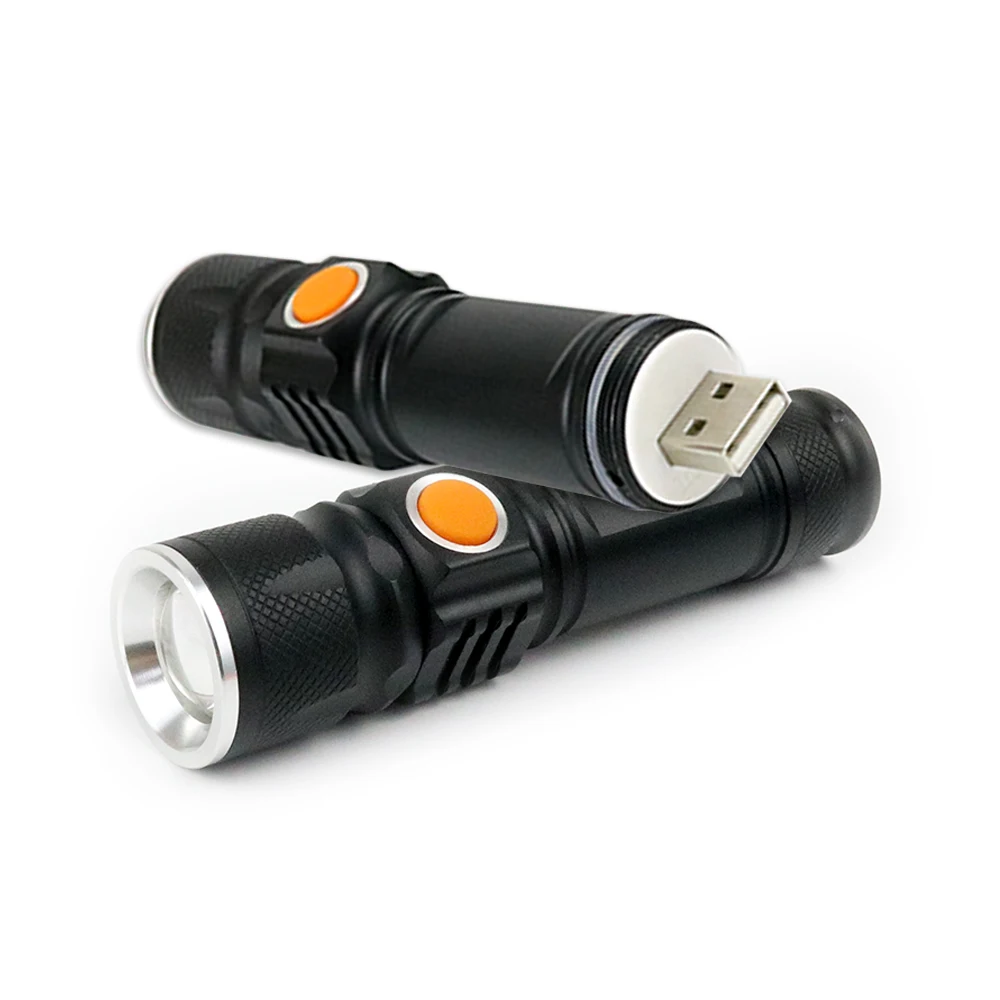 Mini Waterproof Zoom USB Rechargeable Torch LED Flashlight for Emergency Rechargeable Battery Aluminum Alloy NI-MH IP65 ROHS Ce