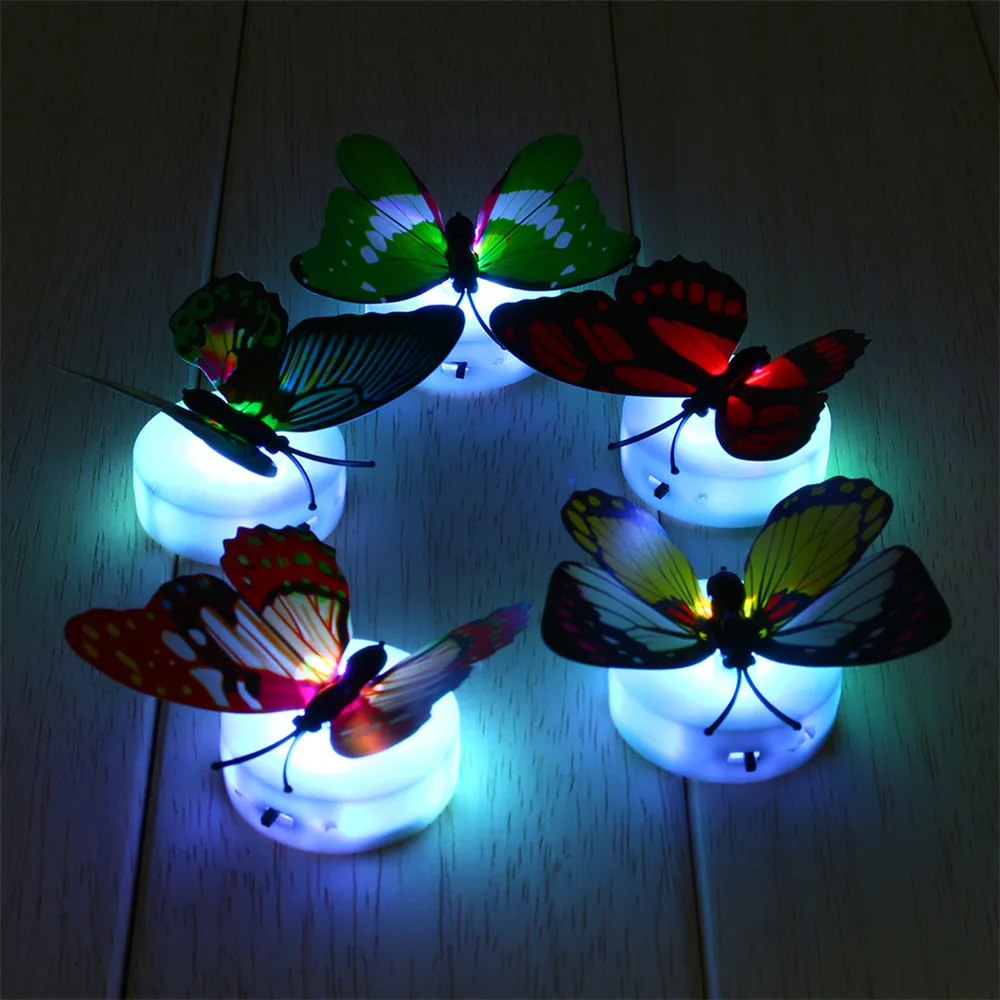 1pcs Flashing Colorful Erfly Night Light