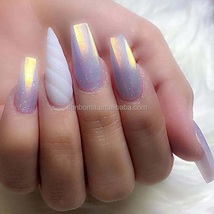 Nails unicorn marble finish