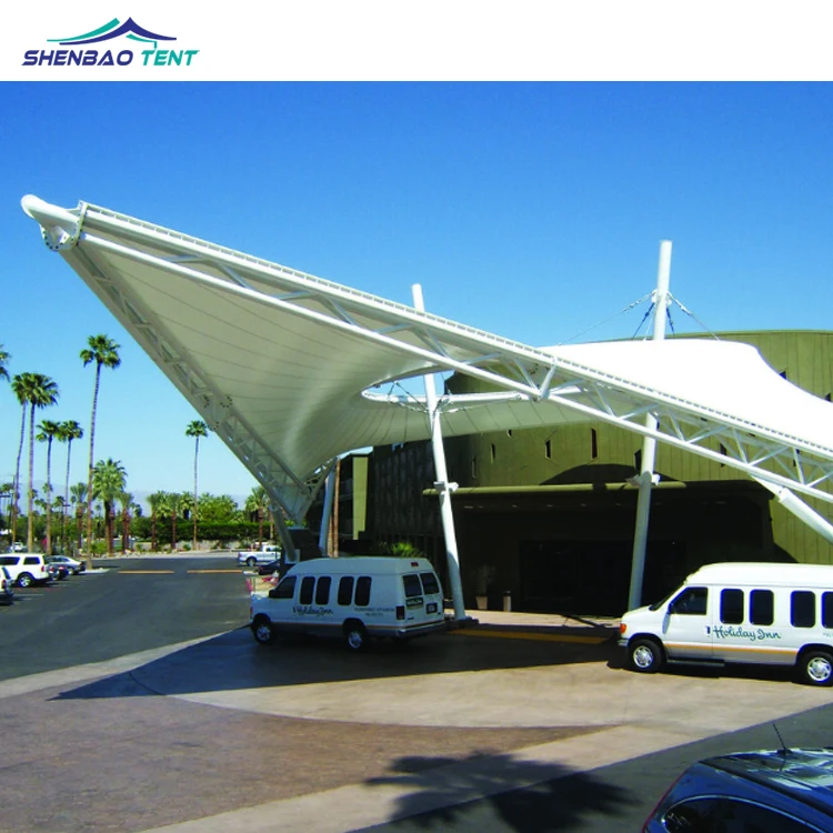 PVDF Tensile Membrane Structure Shades for Bus Station and Car Parking