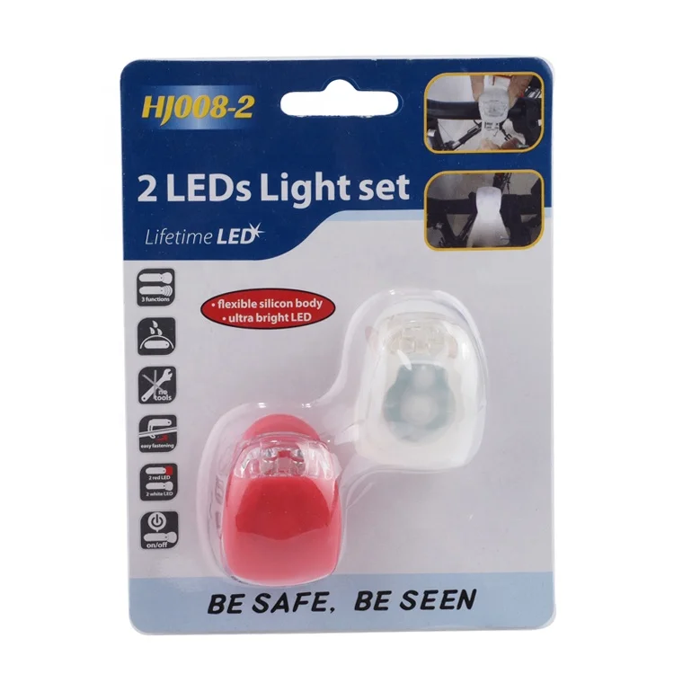 Clover 1 компл. Бесплатный образец дешевый 2 светодиодный цветной велосипедный задний фонарь Безопасность водонепроницаемый резиновый силиконовый велосипедный фонарь