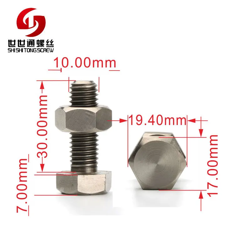 
Высокая прочность M2 M3 M4 M5 M6 M8 M10 Шестигранная гайка и болт из нержавеющей стали с полной резьбой 