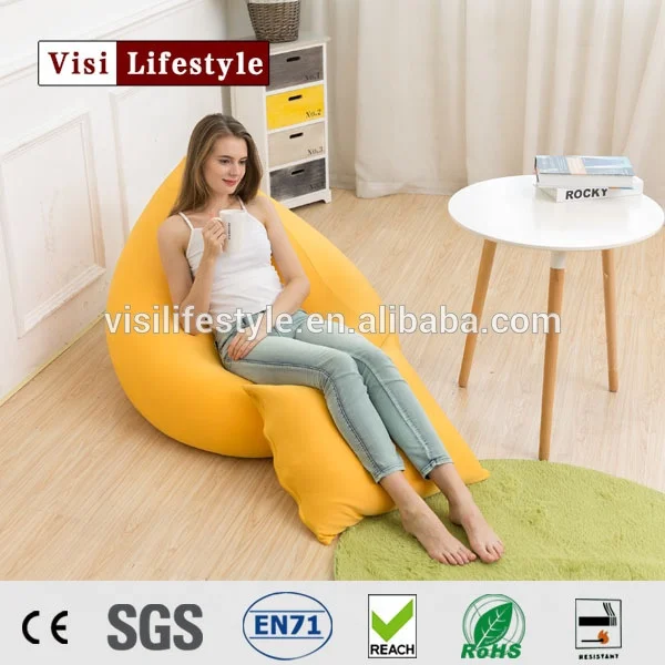 Yiwu Visi Classic Pouf Soft Living Room Bean Bag Chair Wholesale Sofa Cover Stretch