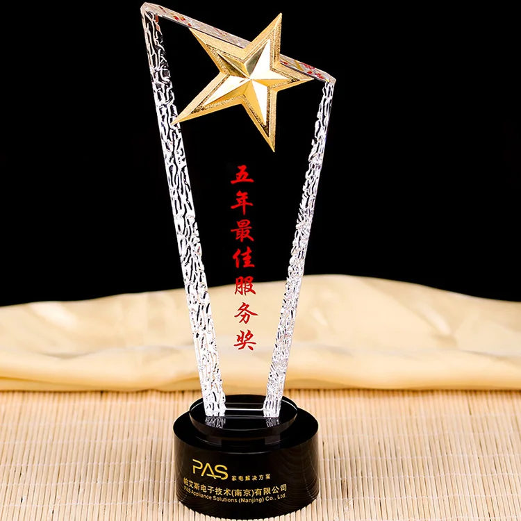 Χονδρική Pujiang K9 UV Printing New Design Custom Star Crystal Trophy