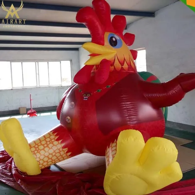 Red Inflatable Giant Rooster Animal Custom Inflatable Hen for Advertising Inflatable