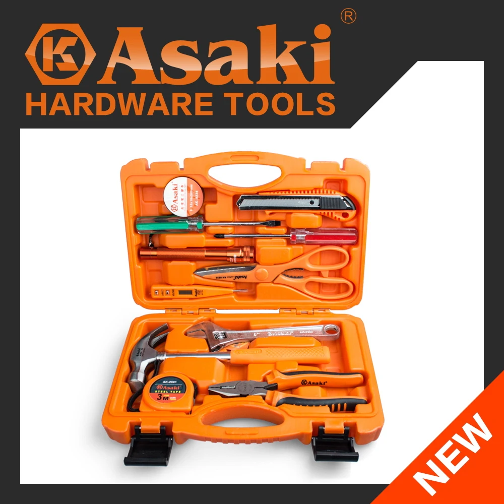 Asaki 12pcs Multifunction Home Use Kit Tool Household Tool Set Household Service Tool