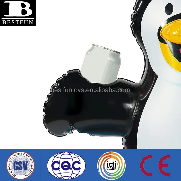 Factory Customized Durable PVC Penguin Inflatable Cooler Wine Bottle Cooler Chillder Ice Bucket for BBQ Party
