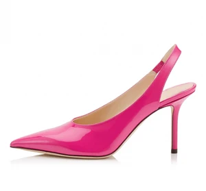 Elegant Hot Pink Pointed Toe High Heels Party Stiletto Heel Slingback Pumps Summer Sandals for Women