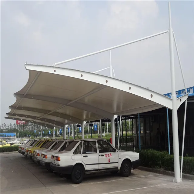 Steel Structure Tensile Membrane Structure Car Parking Shed Roof Design