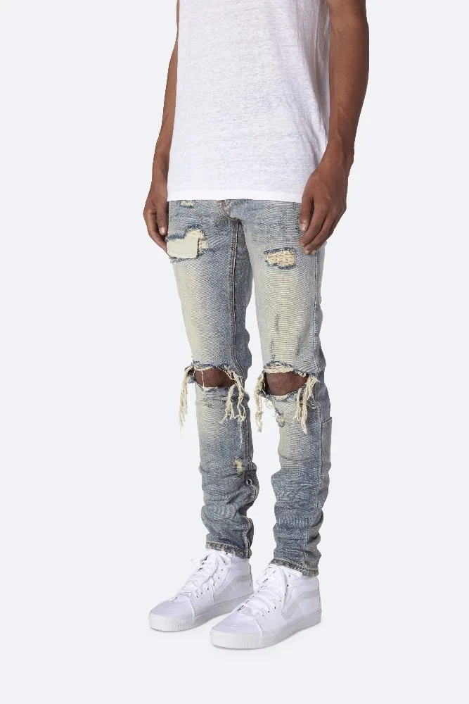 OEM Denim Jeans Manuf Wholesale Chin Vintage Men Denim Ripped Stretch  Destroyed Innovative Design Skinny Jeans 277