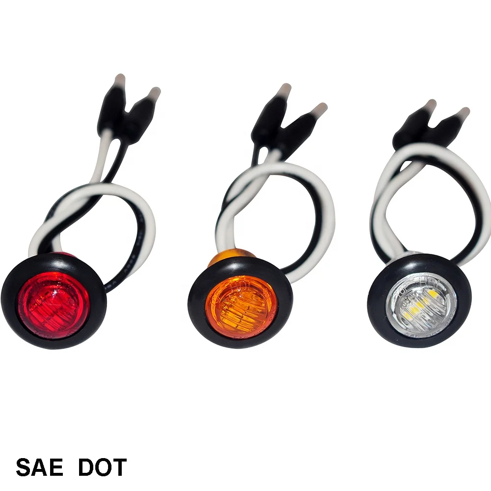 0.75" Mini Round LED Marker & Clearance Light Trailer Side Marker Light
