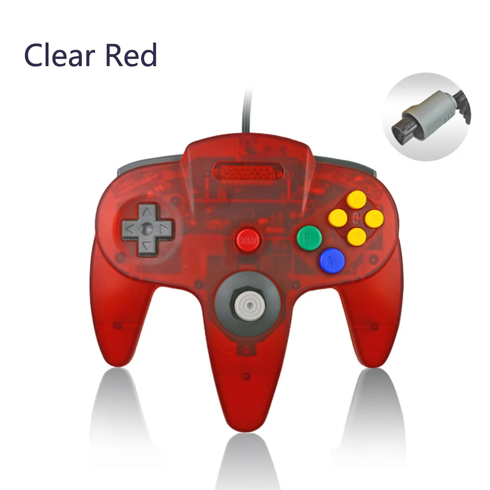 Untuk Nintendo 64 N64 Jelas Merah Kabel USB Controller Gamepad Joypad  Joystick