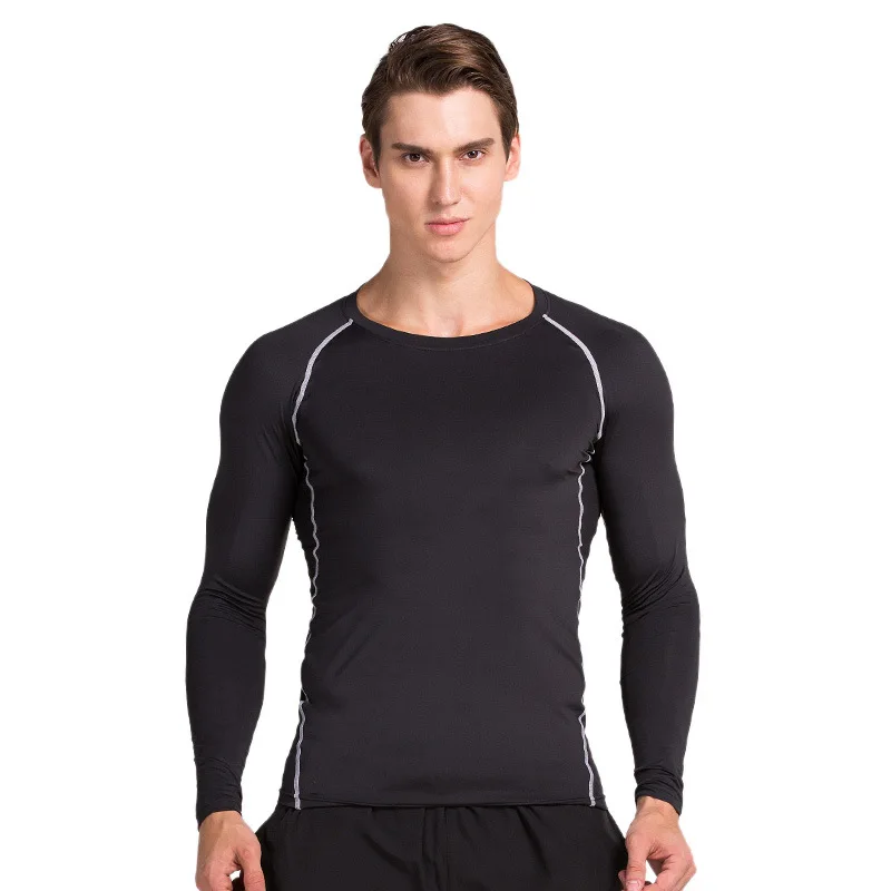 Men Sport T-shirt Thermal Compression Under Base Layer Skin Muscle Tee Shirt Top 