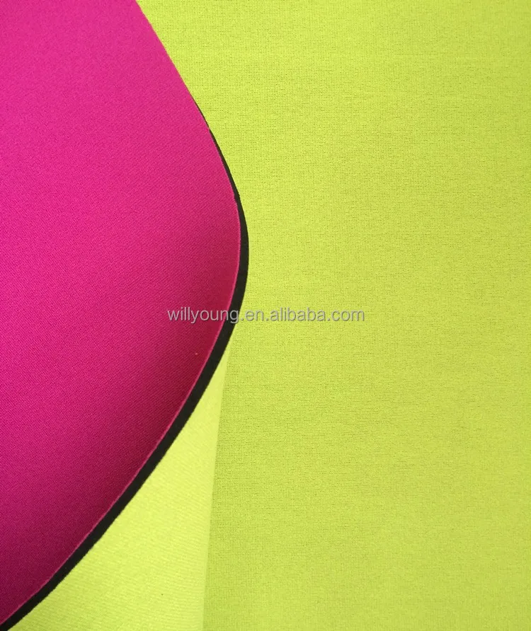 Different Color on the Sides Neoprene Fabric 2mm Black Composite Two Color Double Neoprene Fabric for Apparel Bags Gloves Lining
