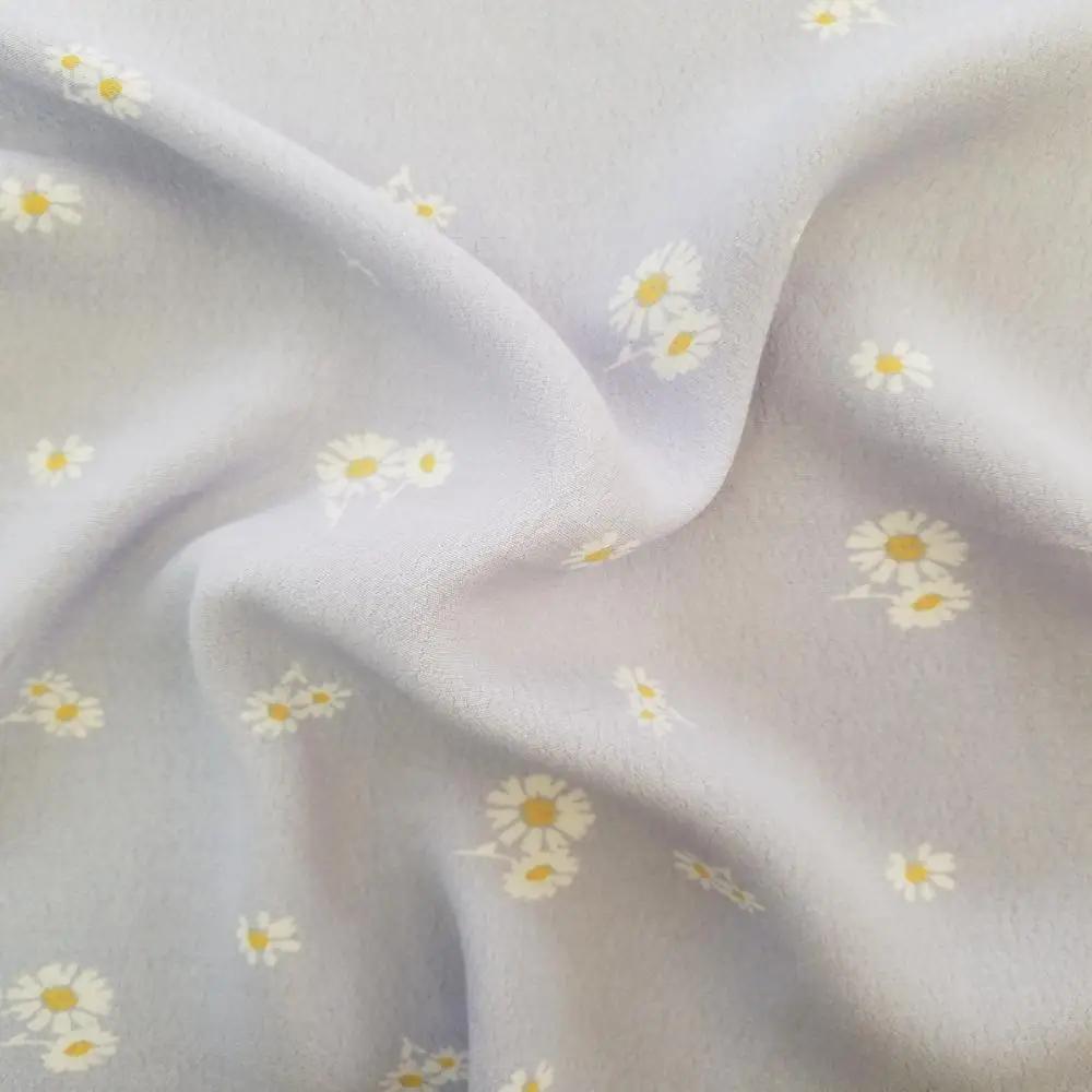 Шелковая ткань ручной работы из вискозы крепированной ткани с принтом или однотонной краской для платья женской одежды