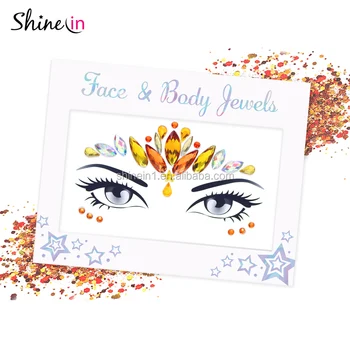 Best Selling Halloween Forehead Bindi Gem Stickers Temporary Rhinestone Face Jewels for Party Decoration