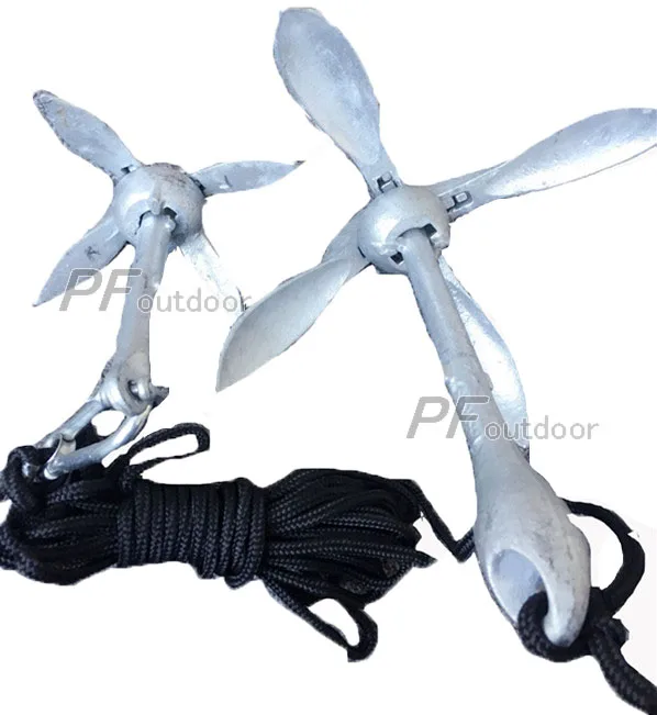 Высокое качество горячеоцинкованная 1 5 кг рыболовная лодка складной якорь комплект