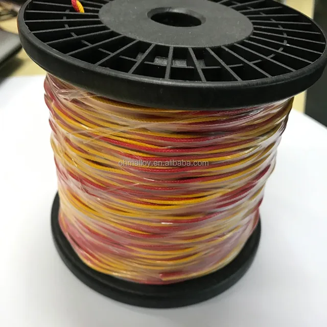 Ohmalloy 0.8mm red/yellow type K thermocouple wire/cable