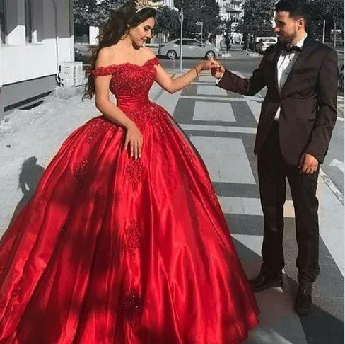 Indian Red Princess Ball Gown Wedding ...