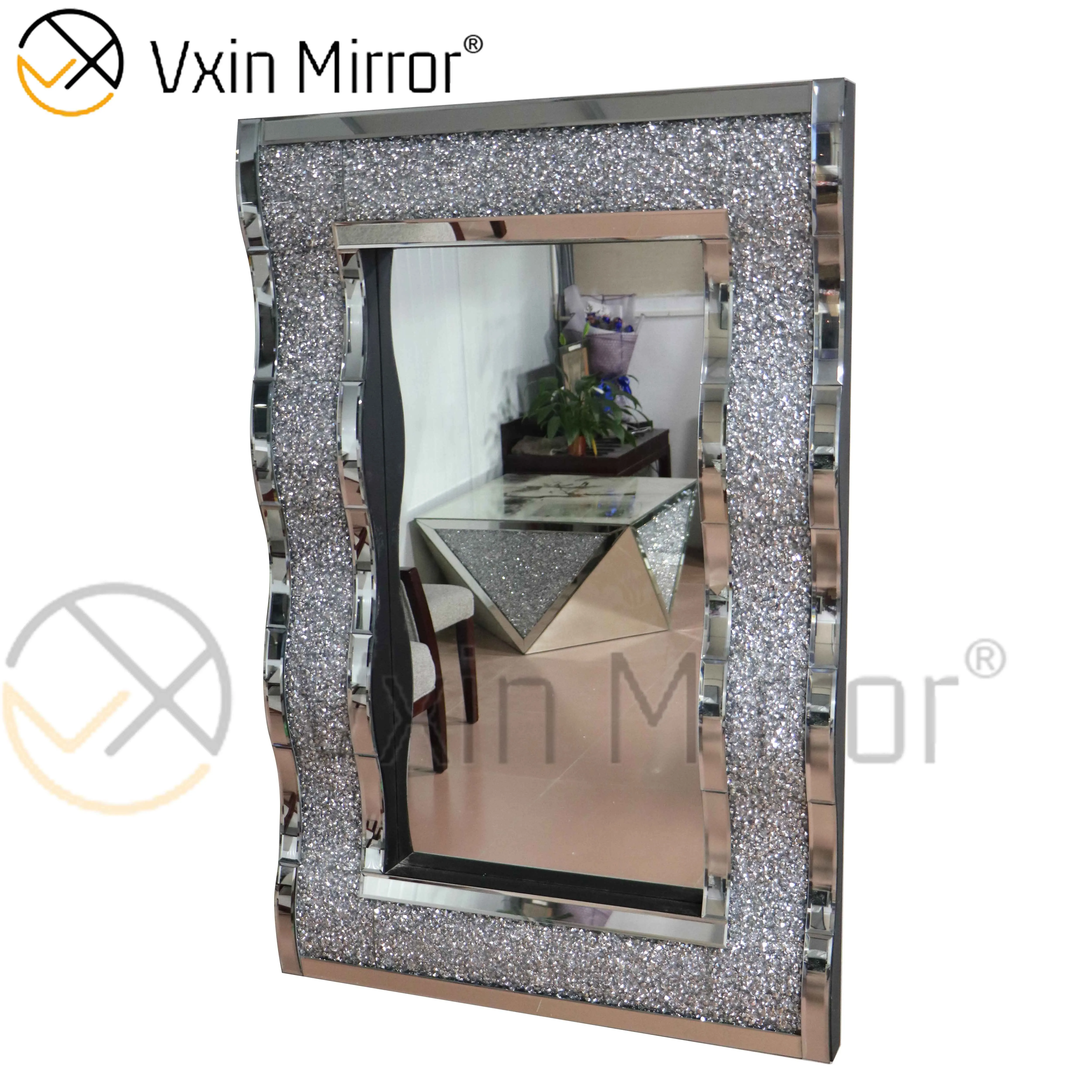 Wall Decoration Wxm 1774 Silver Curved Crushed Diamond Wall Hanging Mirror Buy Ethnic Wall Mirrors Design Decorative Wall Mirror 3d Mirror Wall Mirror Product On Alibaba Com