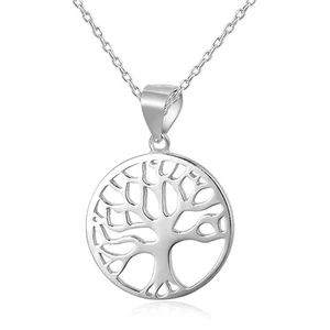 POLIVA Hot Seller Simple Design Plain Silver 925 Jewelry Thriving Family Tree of Life Necklace Pendant