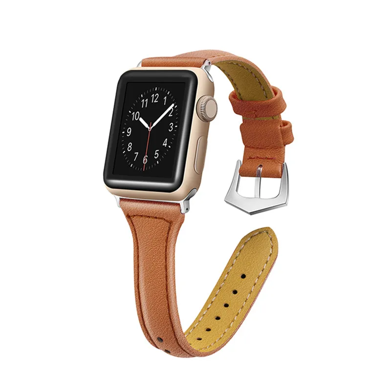 per Apple Watch Series 7 6 SE 5 4 38/40/41/42/44/45mm Cinturino cinturino  in vera pelle [42mm / 44mm / 45mm, rosso marrone] | Fruugo IT