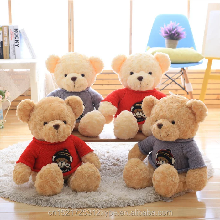 Custom Size Dressed Sweater Teddy Bear Plush Toy Children and Birthday Gifts