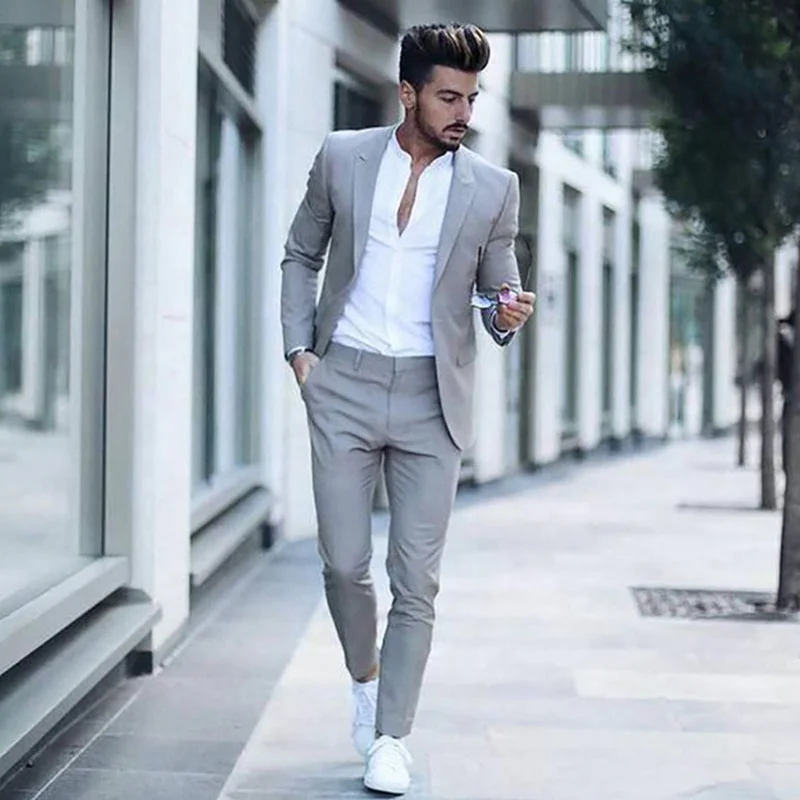 shirt with grey coat pant