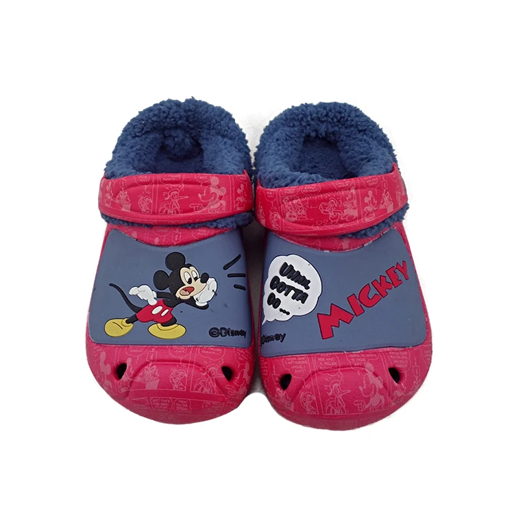 Детская зимняя плюшевая подкладка eva, пушистая обувь с мультяшным рисунком