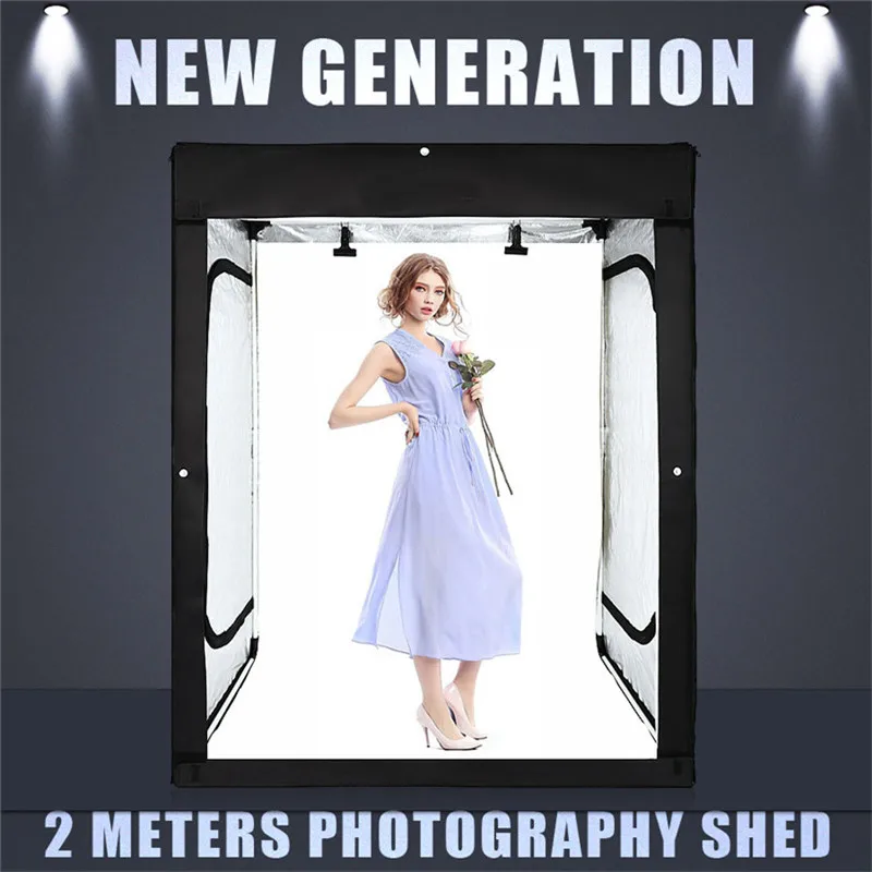 120*100*200CM Dimmable Photography Studio Light Tent Softbox LED Light Photo Box Studio Room