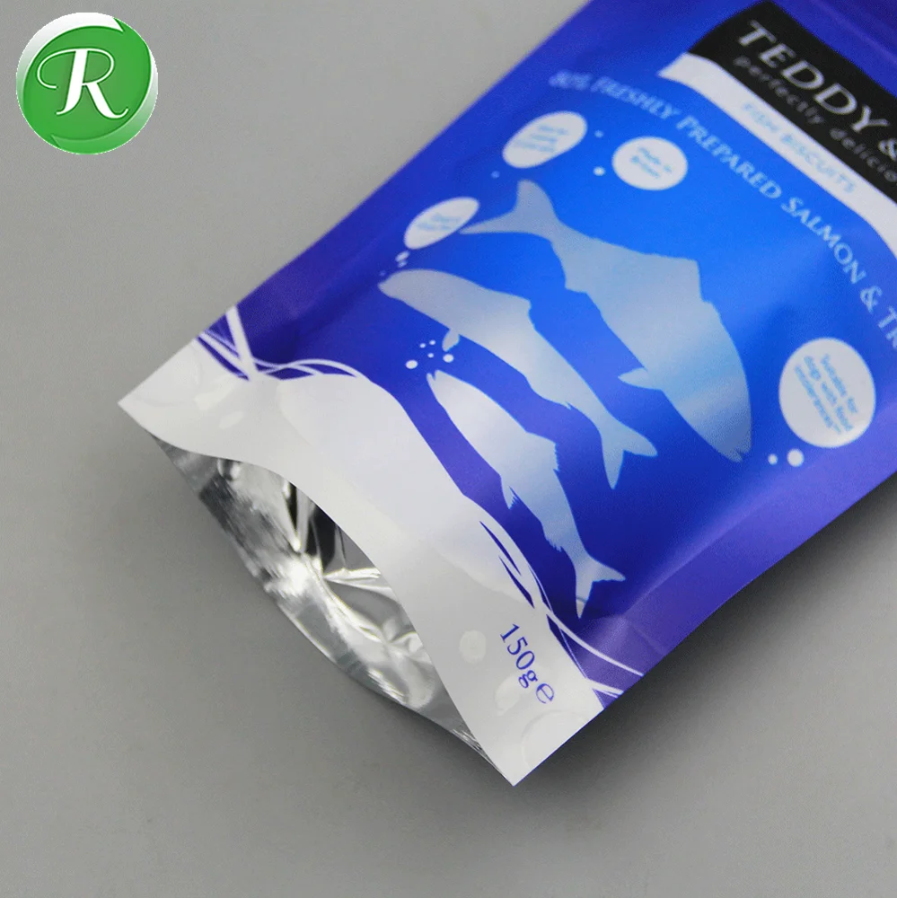 Label Printing Custom Plastic Dried Frozen Fish Packaging Food Bag with Fish Shape Window