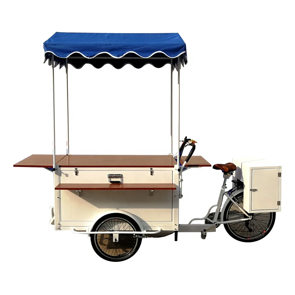Customized Ice cream trolley coffee hand push cart