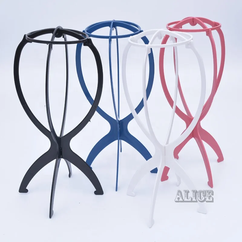 Popular Portable Folding Plastic Wig Stand Support Perruque Wig Clamp