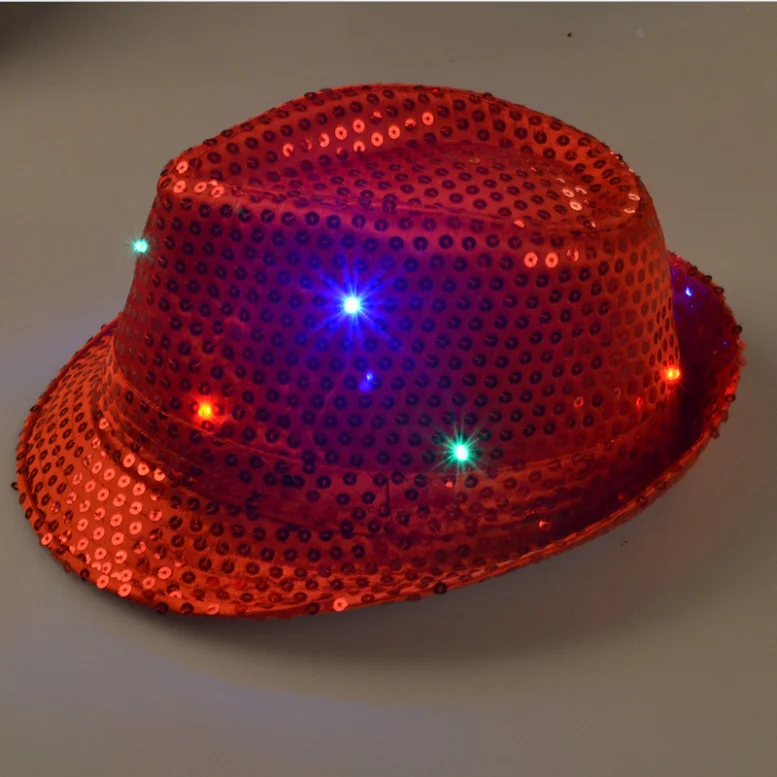 Up Jazz Hat Led Sequin Fedora Cap 
