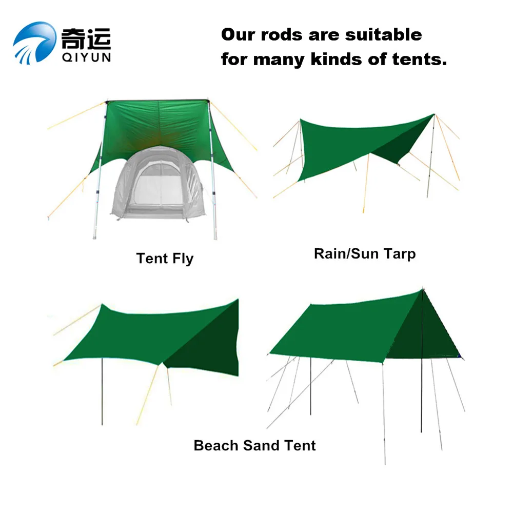 QIYUN 3-х секционный 180 см дешевые блюда и отличный продукт по анодированным покрытием на открытом воздухе телескопической трубки Труба для палаток/Изготовленные На Заказ алюминиевые опоры для тента