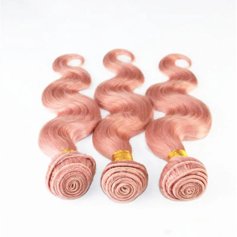 rose gold human hair extensions