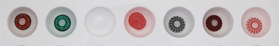 Pseyeche Хэллоуин цветные контактные линзы сумасшедших слепой контактные линзы красная сетчатая Голливуд цветные контактные линзы