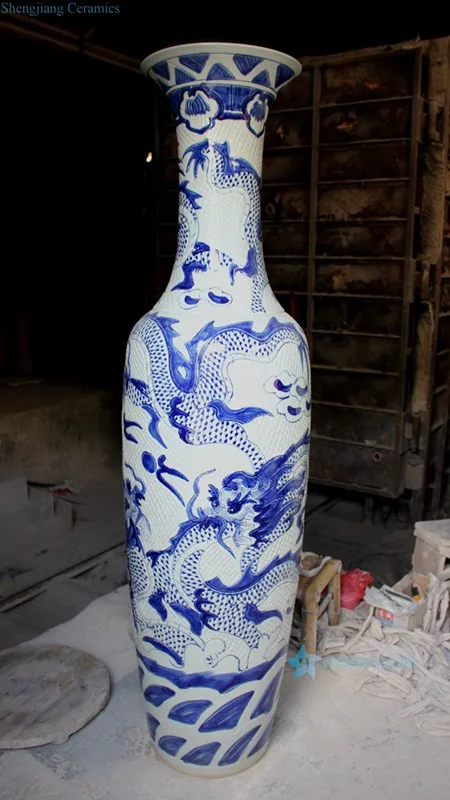 RYFJ08青と白の刻まれたドラゴンの大きなセラミック花瓶| Alibaba.com