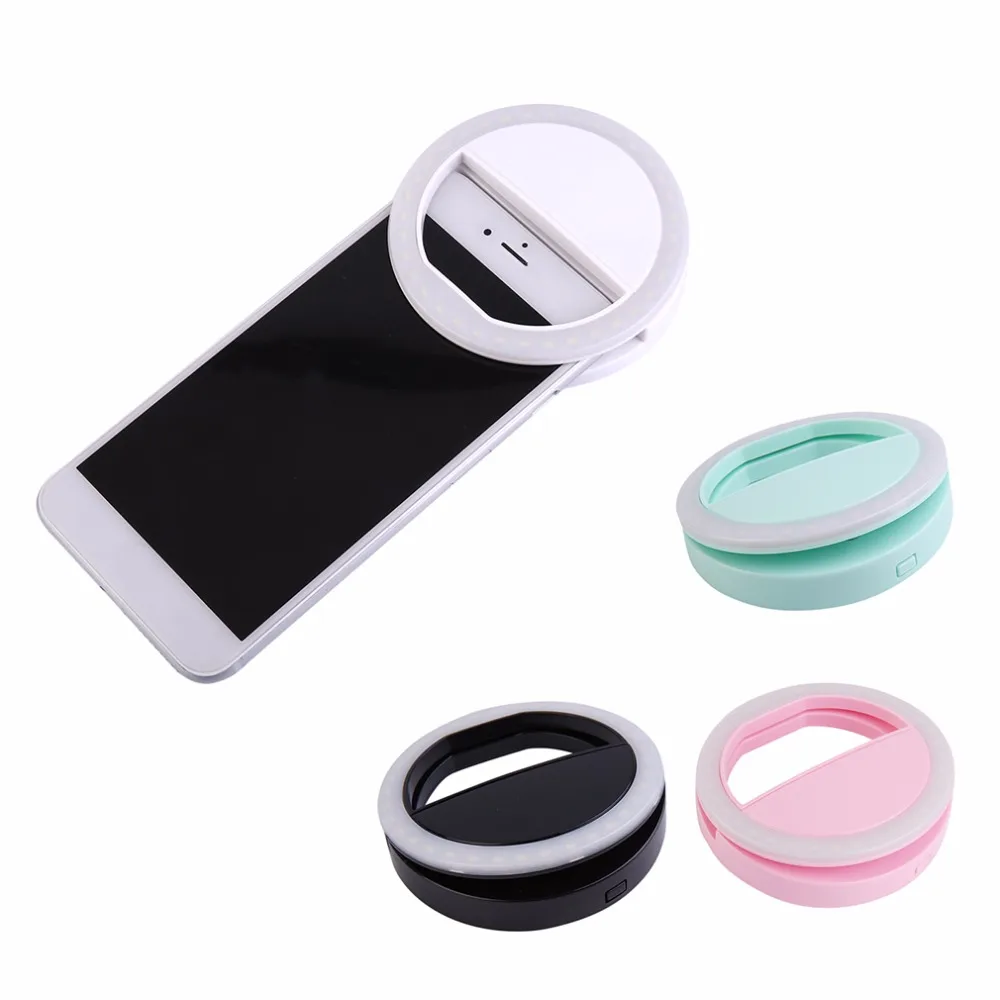 Diffuser Selfie Ring Light on the Phone Rechargeable LED Flash Light up Universal Mobile Phone for IPhone 8 X 7 6 S Plus Samsung