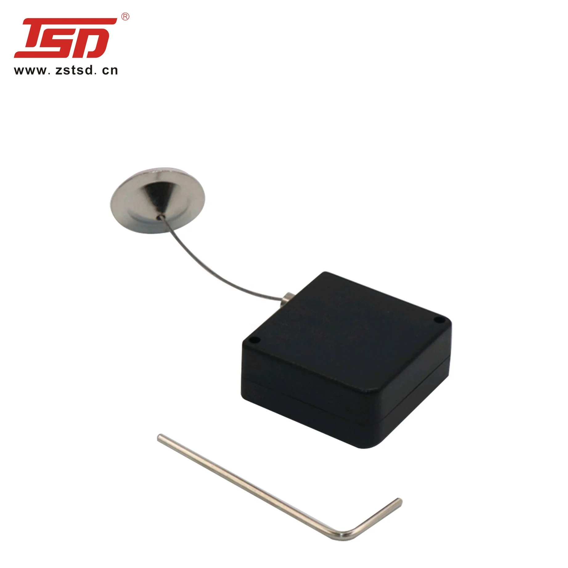 Round Anti Theft Security Tether Steel Cable Retractable Pull Reel Box with  Lasso