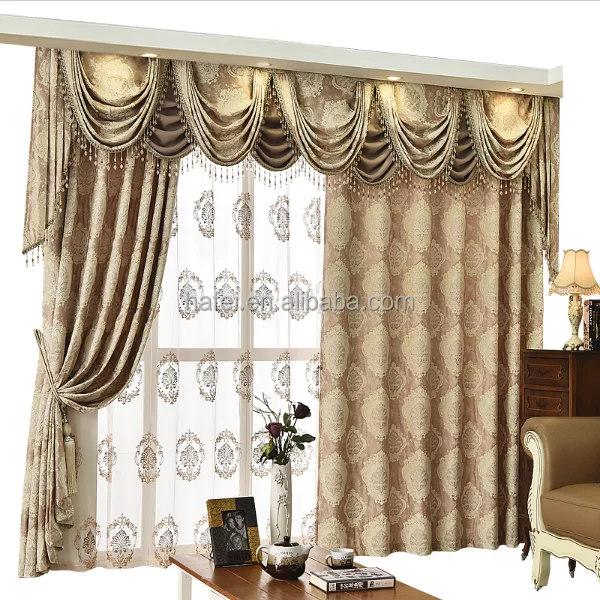 European Golden Royal Luxury Curtains for Bedroom Window Living Room: Price  drop