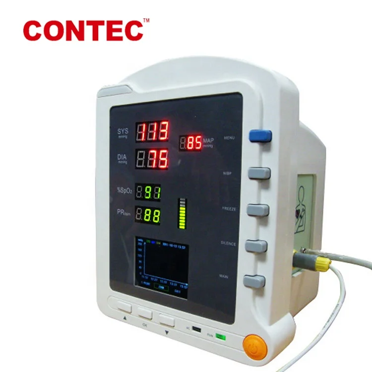 
 CONTEC CMS5100 CE наружного использования ручной для контроля за жизненно важными показателями портативный монитор пациента  