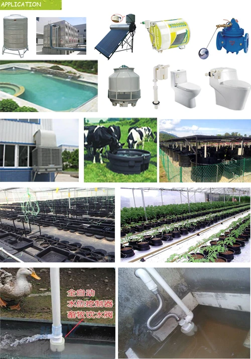 Water levelcontrol float valve applications