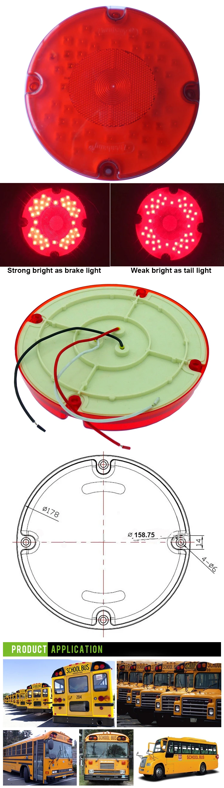 Wholesale 2024 Best Seller Red 7 Inch School Bus LED Round Turn Tail ...
