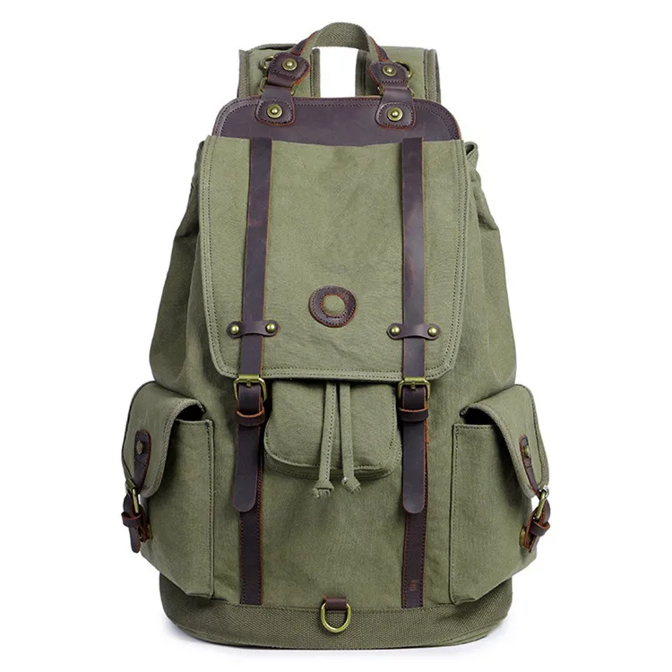 Vintage Canvas Mountain Camping Rucksack Bag Hiking Backpack