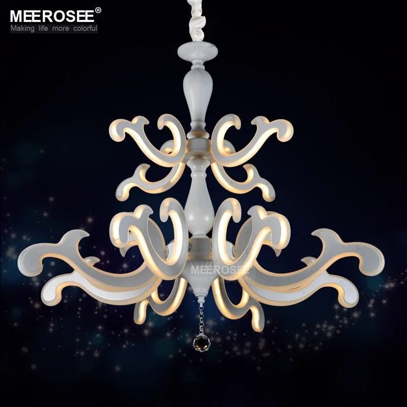 New Design Chandelier LED Light Fixture Creative Shape White Acrylic Lustres Lamp for Dining Room Hotel LED Chandelier Lighting