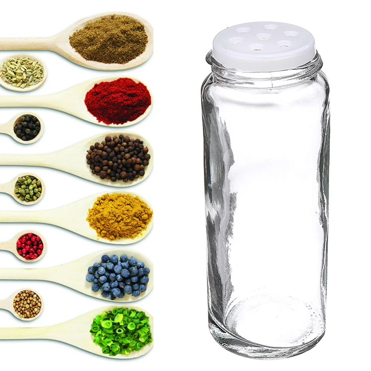 8Pcs Kitchen Spice Tools Storage Organizer Home Spice Rotating Spices Bottles Cooking Tools Glass Seasoning Rack Salt Pepper