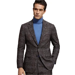 High Quality Men's Single Breasted Wool Suit Zipper Fly Pants Breathable Plus Size Flat Front Style Anti-Static Anti-Wrinkle